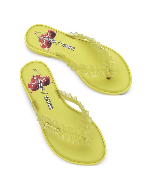 Melissa Yellow Slim Thong Sandals