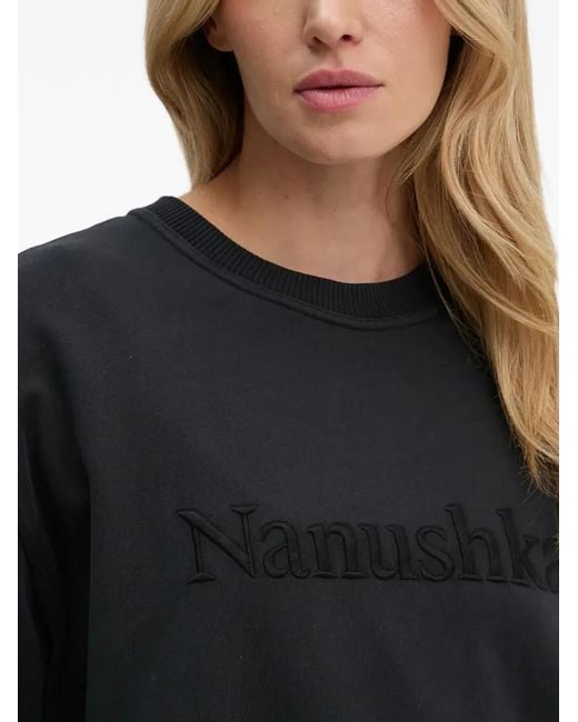 Camiseta con diseño en relieve Nanushka de color Black