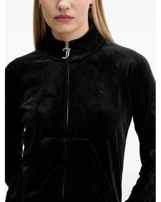 Juicy Couture Black Zip-Fastening Front-Pockets Sweater