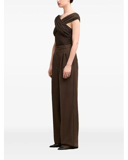 AMI Black Draped Top