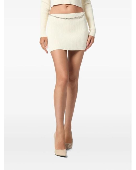 Philipp Plein Natural Signature Mini Skirt