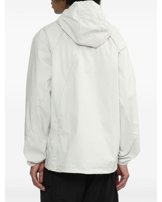 Post Archive Faction PAF White Two-way Zip Jersey Hoodie for men