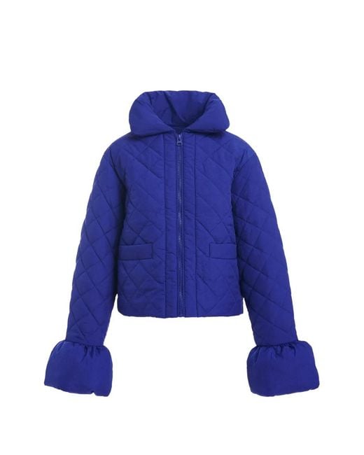 Essentiel Antwerp Blue Zip-Up Quilted Jacket