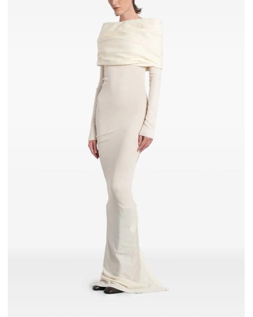 Abito Lungo Con Scollo Drappeggiato di Entire studios in White