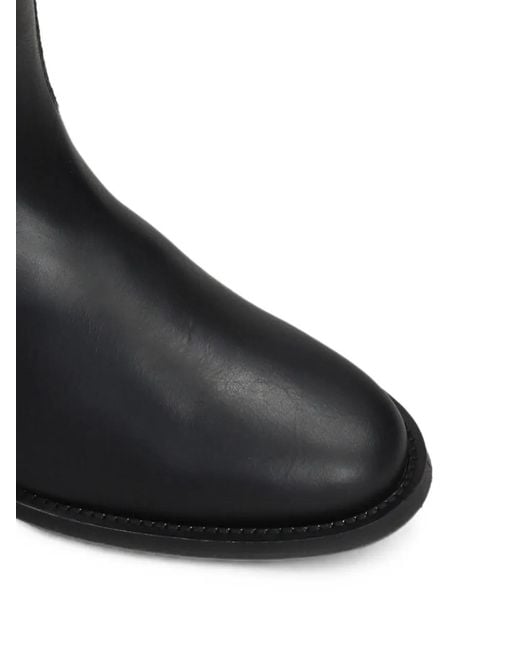 Via Roma 15 Black Logo-Plaque Inner-Wedge-Heel Ankle Boots
