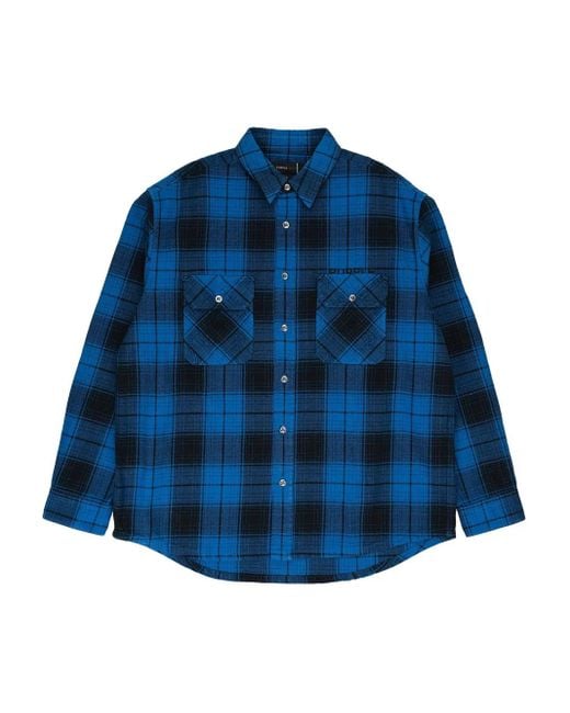 Purple Brand Blue Plaid Shirt for men