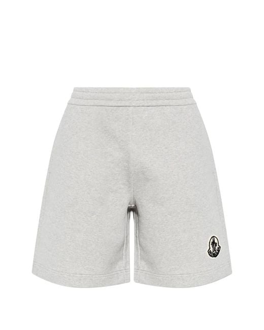 Moncler Gray Logo-Patch Shorts for men