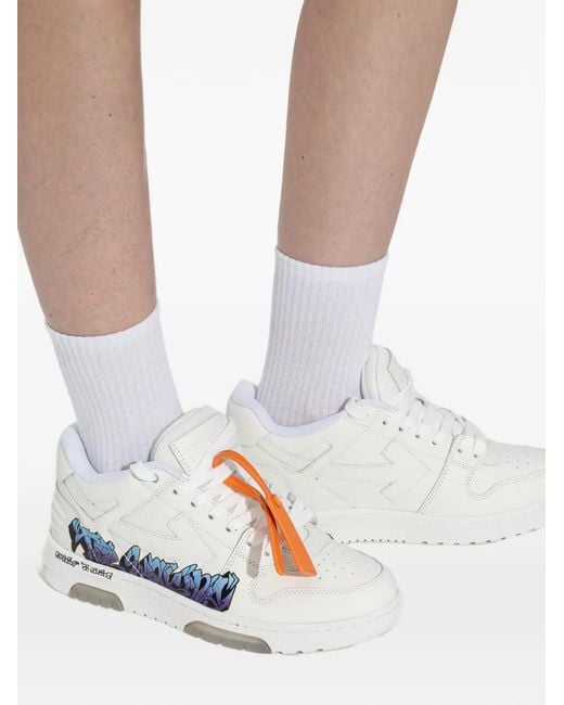 Off-White c/o Virgil Abloh Blue Out Of Office For Walking Leather Sneakers
