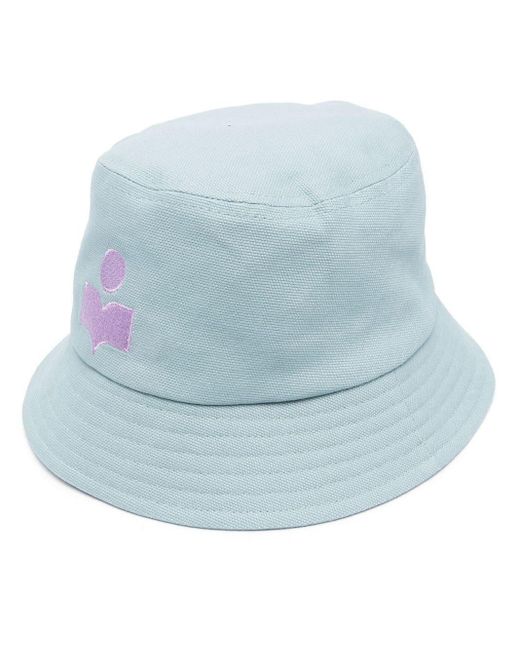Isabel Marant Logo-embroidered Bucket Hat in Blue | Lyst