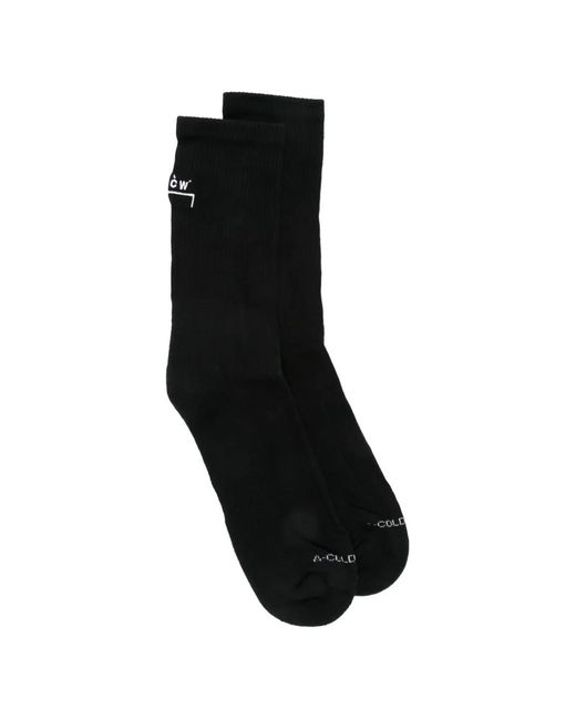 A_COLD_WALL* Black Logo-Print Ribbed Socks for men