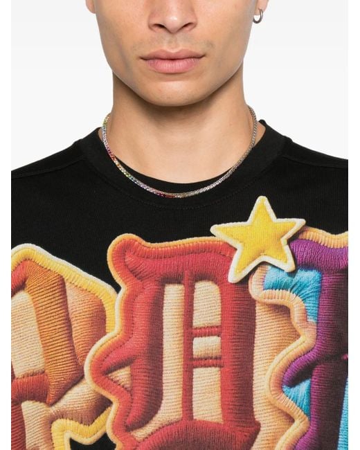 PDF Black Graphic-Print T-Shirt for men