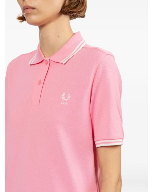 Comme des Garçons Pink Short-Sleeve Polo Shirt