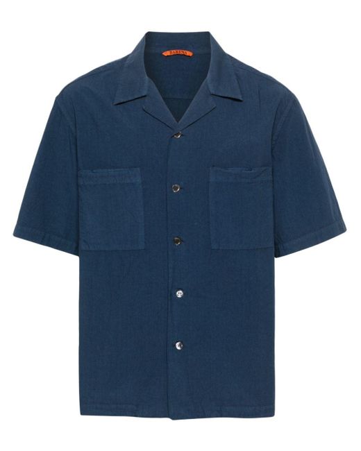 Chemise à col cubain Barena pour homme en coloris Blue
