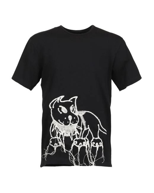 Chio Black Guard-Embroidered T-Shirt for men