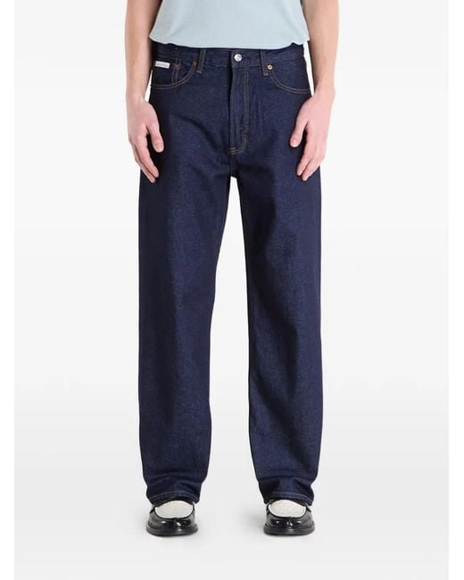 Calvin Klein Blue Logo-Patch Jeans for men