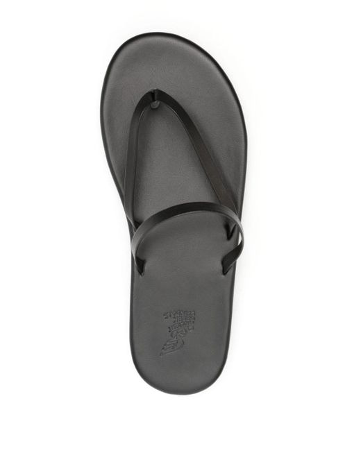 Ancient Greek Sandals Black Flip Flop Slides
