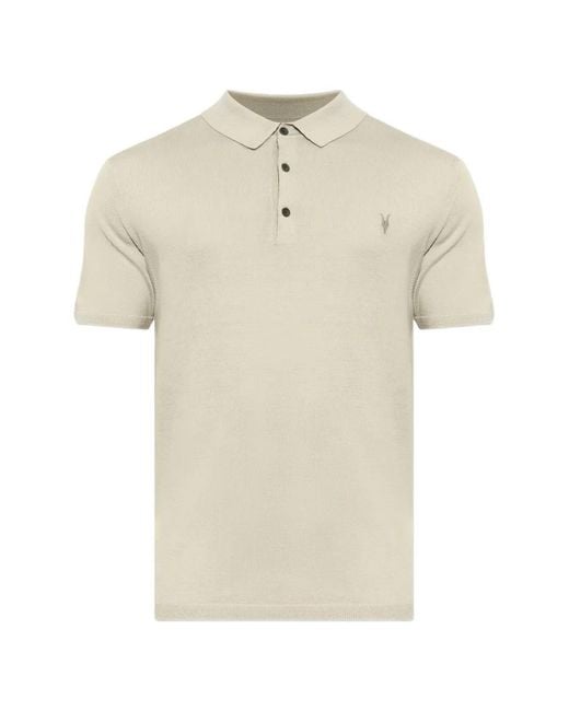 AllSaints White Mode Short-Sleeve Wool Polo Shirt for men