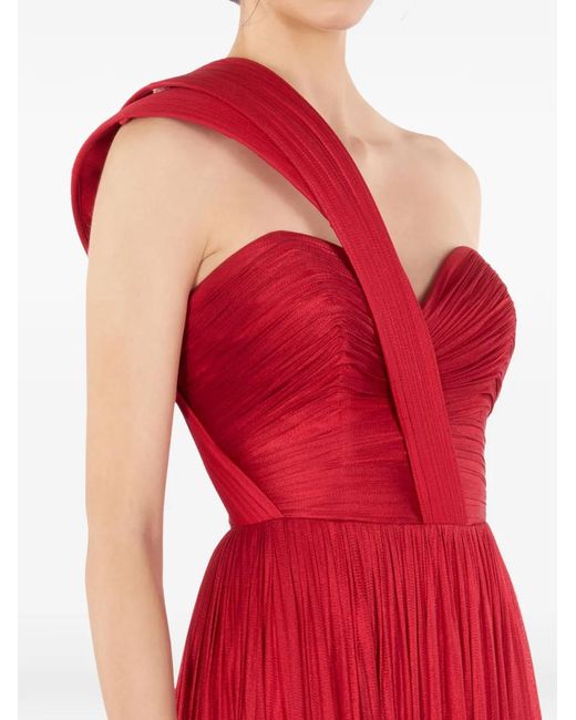 IMROSKA Red 21 One-Shoulder Maxi Dress