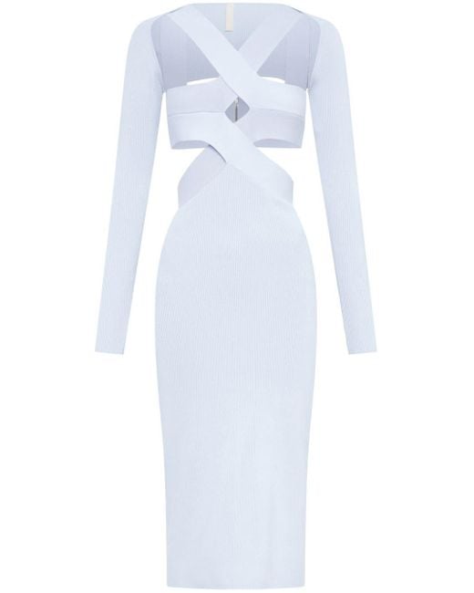 Dion Lee White Harness-bra Cut-out Midi Dress