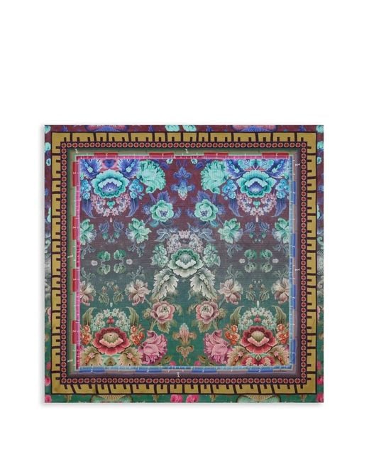 Pierre Louis Mascia Blue Floral-Print Scarf