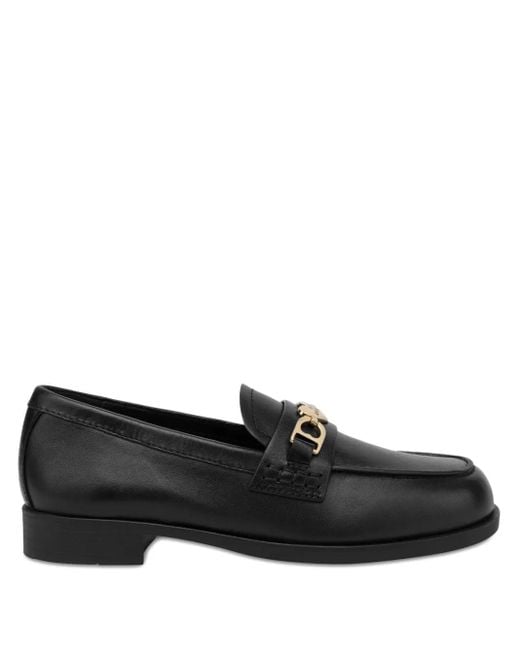 Love Moschino Black Loafer Mit Logo-Schild