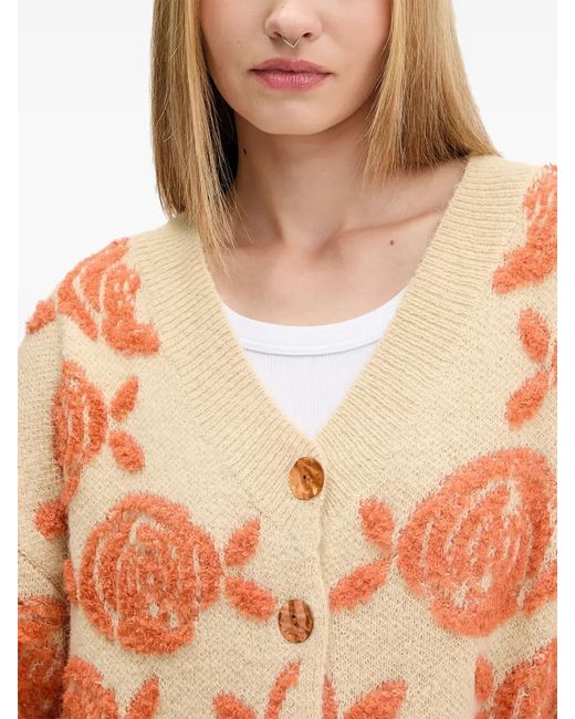 Desigual Blue Floral Buttoned Cardigan