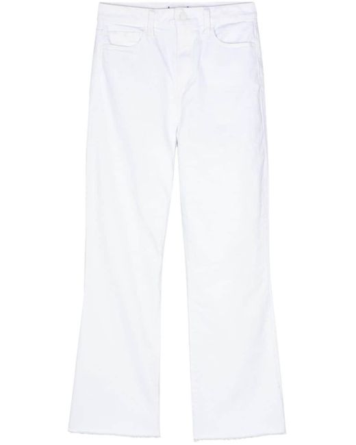 PAIGE White Ungesäumte Straight-Leg-Jeans