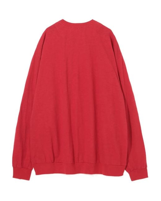 Undercover Red Zip-Detail Cotton Sweatshirt for men