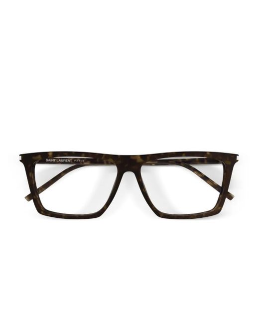 Saint Laurent Brown Brille Mit Eckigem Gestell