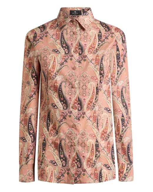 Etro Pink Paisley-Print Shirt