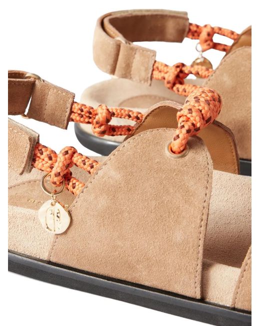 Claudie Pierlot Brown Twisted Lace-Up Sandals