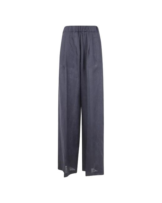 Semicouture Blue Johnny Elasticated-Waistband Palazzo Pants