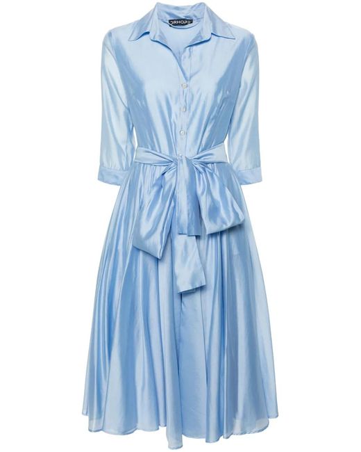 DR. HOPE Blue Flared Midi Shirtdress