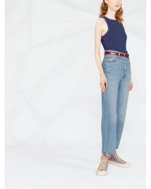 Levi's Blue Ribcage Cropped Jeans