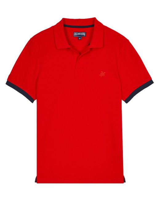 Vilebrequin Palatine Poloshirt aus Bio-Baumwolle in Red für Herren