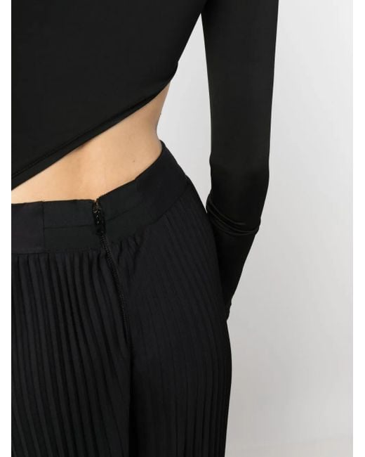 Pantalon Plissé Diamanté À Taille Haute Alice + Olivia en coloris Black