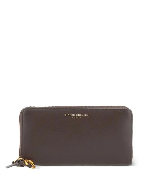 Gianni Chiarini Brown Logo-Embossed Leather Wallet