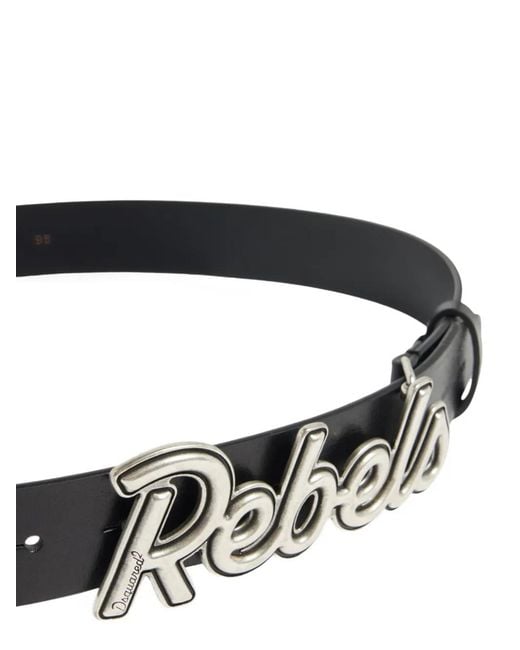 DSquared² White Rebels Buckle Belt for men