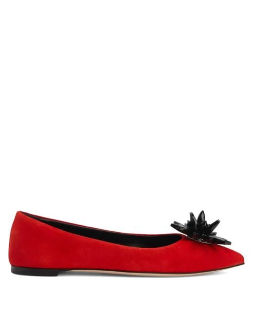 Giuseppe Zanotti Red Valliee Ballet Flats