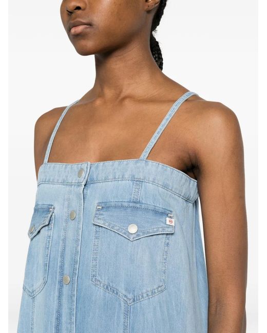 AG Jeans Blue Buttoned Pocket Dress