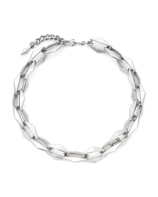 Jimmy Choo White Cable-chain Link Necklace