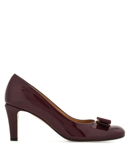 Ferragamo Brown 70Mm Vara Bow-Detail Pumps