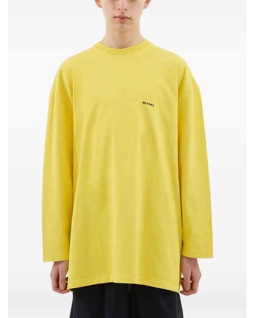 Sunnei Yellow Mega Long-Sleeve T-Shirt