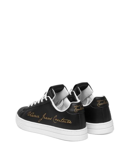 Versace Jeans Couture Black Logo Lettering Sneakers