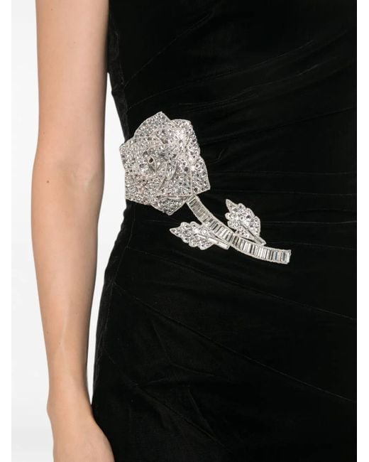 Adamaris Black Crystal-Embellished Strapless Mini Dress