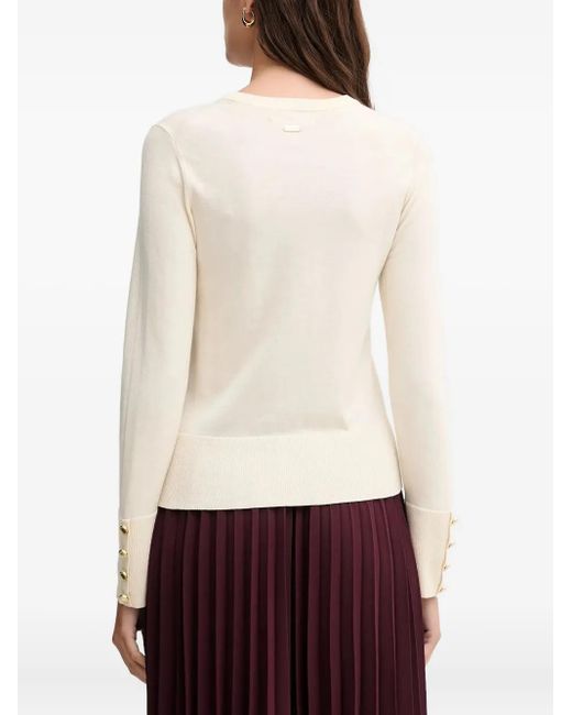 Barbour White Buttoned Cuff Sweater