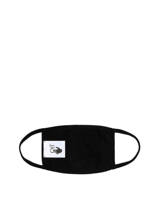 Off-White c/o Virgil Abloh Black Diagonal-Striped Cotton Mask for men