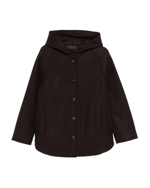 Abrigo con capucha ROSSO35 de color Black