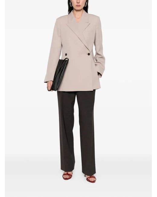 Jil Sander Natural Double-Breasted Jacket