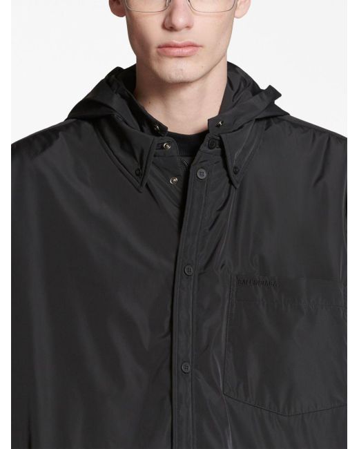 Balenciaga Hemdjacke mit Kapuze in Black für Herren